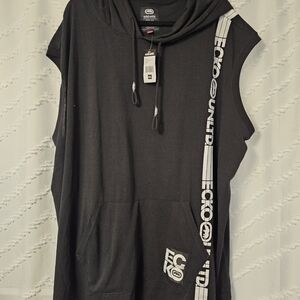 Ecko Unlimited Men's Black Sleeveless Hoodie